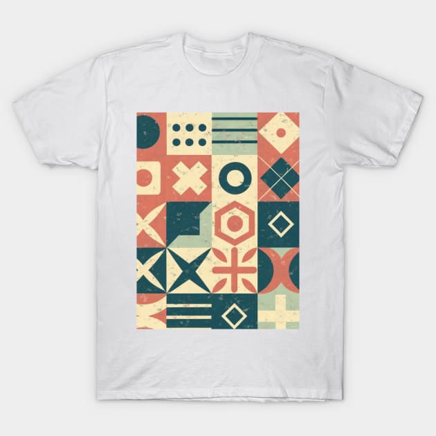 retro geometric design T-Shirt by designgoodstore_2